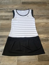 Lacoste Sport Dress Womens FR 40 US 8 Black White Tennis Pickleball Sleeveless