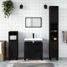 Armoire de Salle de Bain Meuble Rangement Toilette Bois d'Ingénierie vidaXL