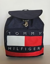 Vintage 1990s Tommy Hilfiger Drawstring Backpack Flag **Excellent Condition**