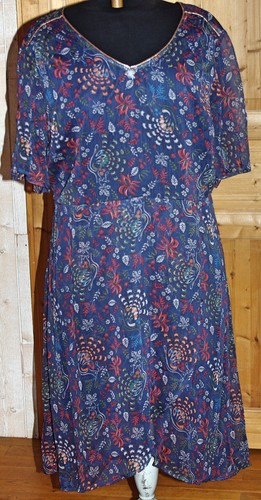 Robe voile imprimée bleu - , nuit