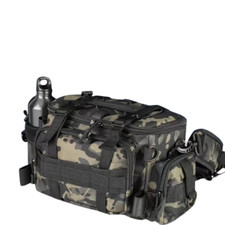 Sac de Pêche Bandoulière Nombreux Rangements Etanche Support de Canne à Pêche