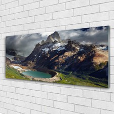 Impression sur verre acrylique Image tableau 125x50 Paysage Montagne Baie