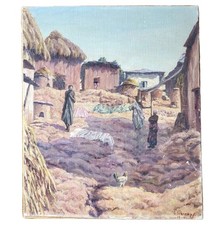 Village Africain Animé Huile