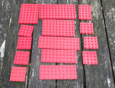 LEGO LOT OF 14 MULTI-DIMENSIONAL RED PLATES see photos, GOOD CONDITION