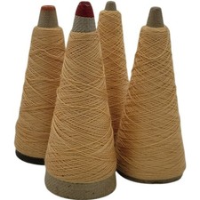 Vintage 2/24 Dixie Yarns Arylic Cone Yarn 03108 Mellow Yellow 72150 Lot of 4