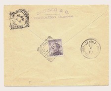 1910 - 50 MICHETTI 2 PLATES ON DURAZZO RAC ITALIAN POST FOR JANINA RAREA