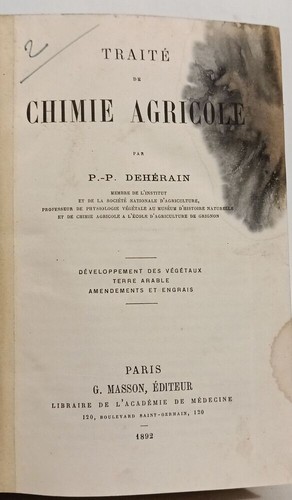 Traité chimie agricole - chimie,