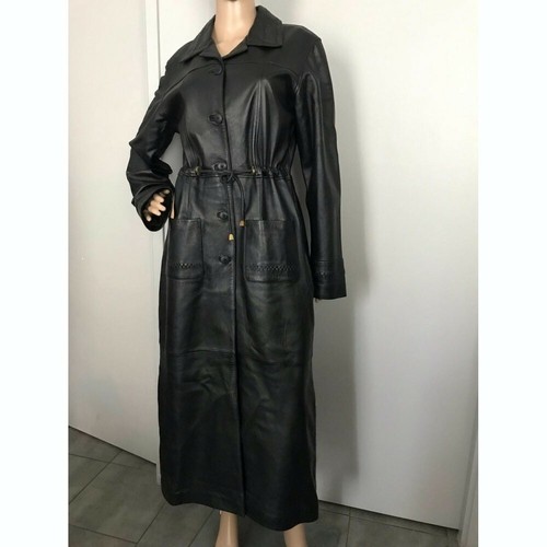 Manteau femme long en - , cuir