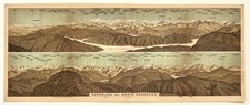 MONTE GENEROSO PANORAMA, Lugano Prealps Mountains, Switzerland, 1911 Antique Map