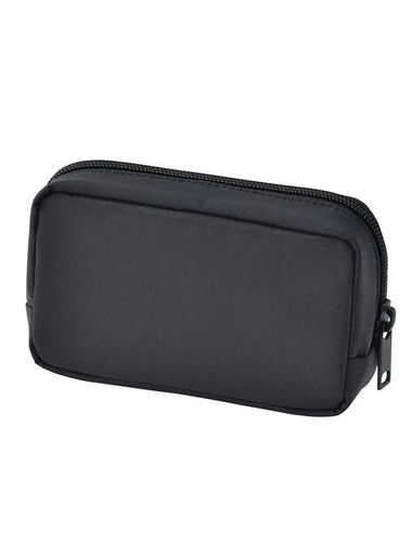 Muji nylon compact black pouch - nylon,