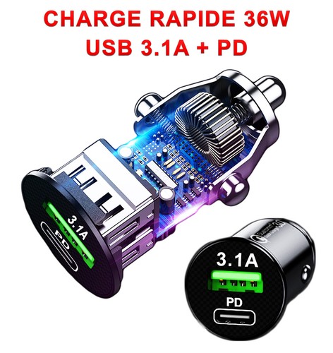 Chargeur téléphone voiture - téléphone,
