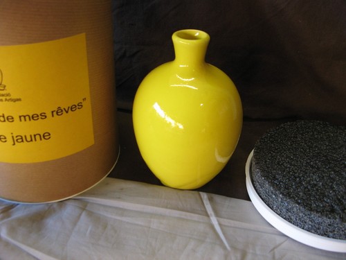 Rare magnifique vase - , jaune