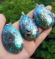 10pcs Natural Abalone shell Pendant Chakra Reiki Healing Amulet Energy