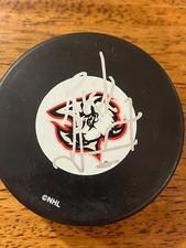 Rick Jeanneret Hand Signed Autographed Buffalo Sabres Goathead Puck JSA COA RARE