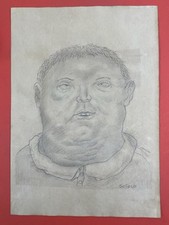 Fernando Botero (Handmade) Drawing mixed media on paper signed & stamped