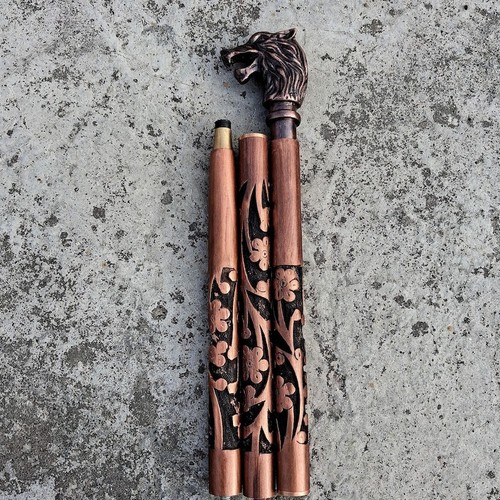 Bâton pliant sculpté - , floral