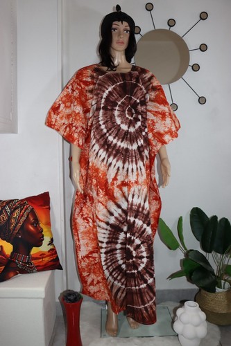 Robe boubou africain orange - robe,