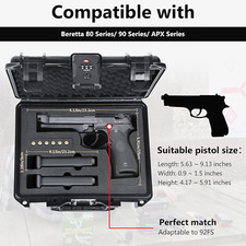 TSA Approved Firearm Travel Case for Beretta 92FS/M9/92A1/96A1 Waterproof Lockab
