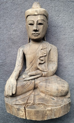 Statuette bouddha bois - , 27cm