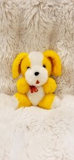 Peluche chien jaune et blanc