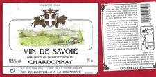122-16 label wine of SAVOIE CHARDONNAY cellar of fine wines CRUET