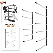 6 Place Wall Mount Bumper Rack Stand Auto Body Bumper Storage Rack Adjustable