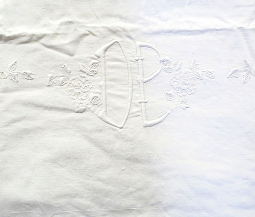Grand drap ancien lin blanc - grand,