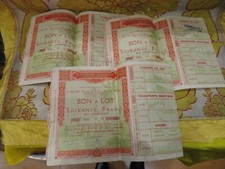3 old shares 60 francs bearer voucher lot colonial exhibition paris