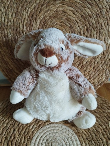 Doudou peluche lapin chiné