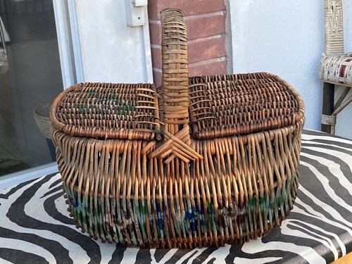 Ancien petit panier décor - a,