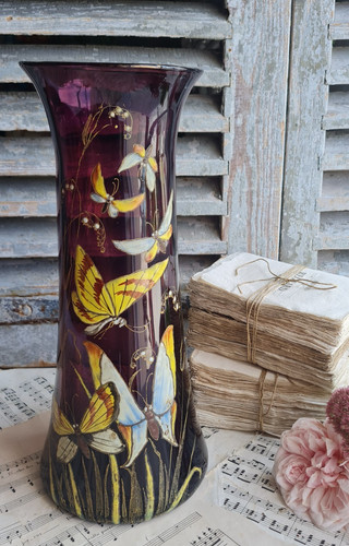 Ancien vase emaillee legras - vase,