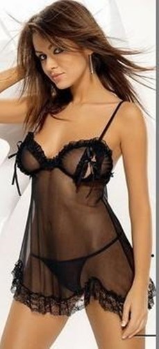 Mini robe noire femme - , lingerie