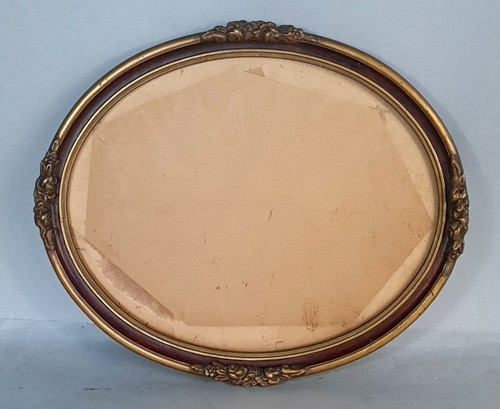 Cadre ancien ovale verre - cadre,