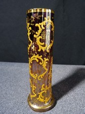 Antique Enamel Decor Tinted Glass Gradient Soliflora Roller Vase