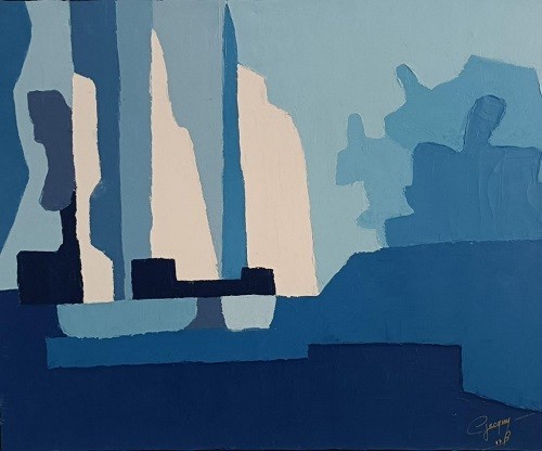 Voiliers port peinture - voiliers, (peinture
