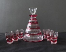 very nice red lined val saint lambert crystal service
