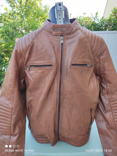 Blouson homme cuir marron - blouson,