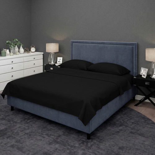 Parure lit 190x200 noir - parure,