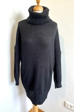 dress size 44 black sweater large turtleneck long sleeves straight cut 357!