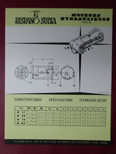 1960 DOCUMENT HISPANO-SUIZA HYDRAULIC ENGINE TYPE M
