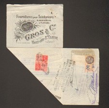 VAUX-LES-SAINT-CLAUDE (39) SPINNING SUPPLIES "GROS & Cie" Belgian tax stamp