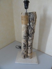Pied de lampe artisanal en bois flotté