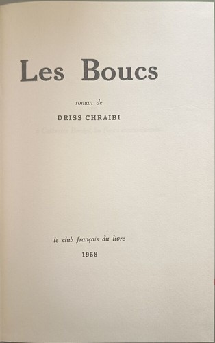 Les boucs numéroté driss - numéroté, |