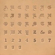 Jeu de lettres et chiffres à frapper - Vieil anglais - 0,63 cm - 8142-20