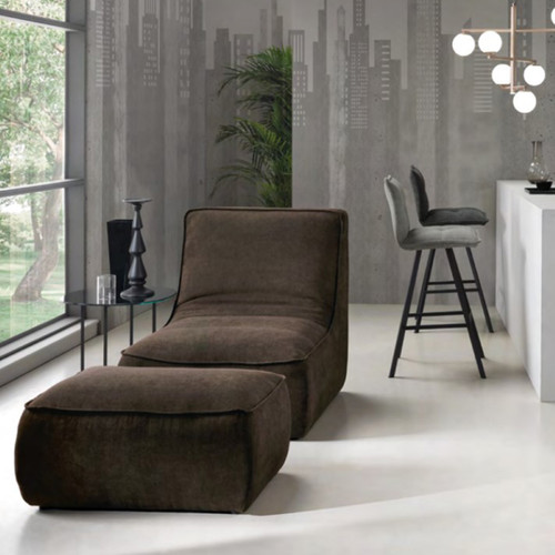 Fauteuil rembourré tissu - fauteuil,