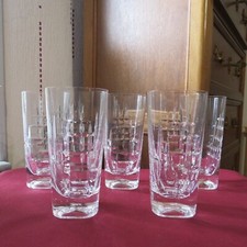 5 Sèvres Crystal Orangeade Glasses Model To Set Signed H 14cm