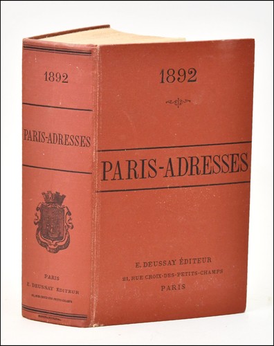 Paris adresses 1892 - 1892, annuaire