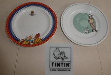 2 Assiettes Tintin le crabe aux pinces d’or 1993 + Le temple du soleil 1996