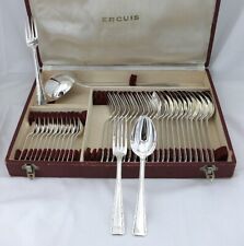 Ercuis Neptune, Art Deco, 37 Piece Silver Metal Housewife, Excellent Condition