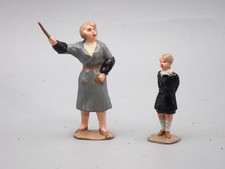 JF HOLLOW LEAD - RARE SCHOOLTEACHER AND GIRL READING